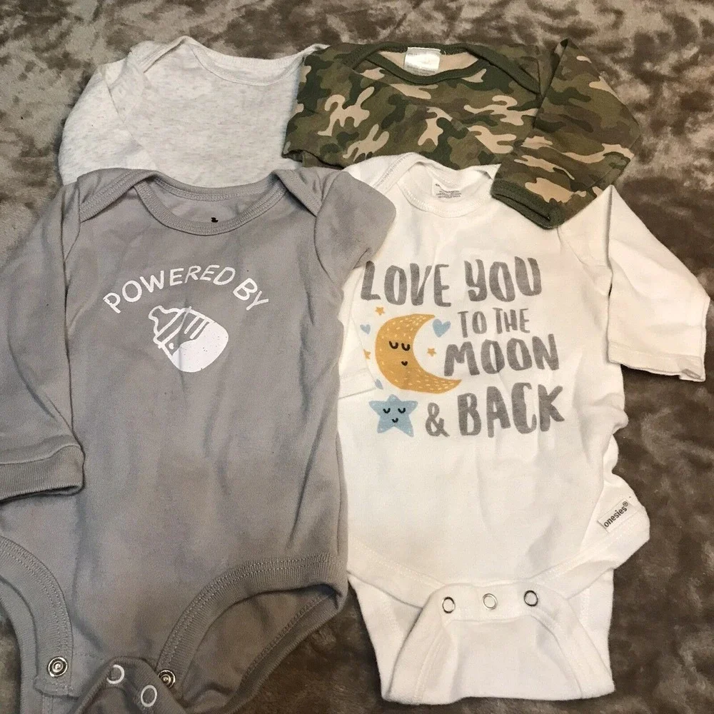 Baby Boy Bodysuit Long‎ Sleeve 4 Outfits 3-6 months